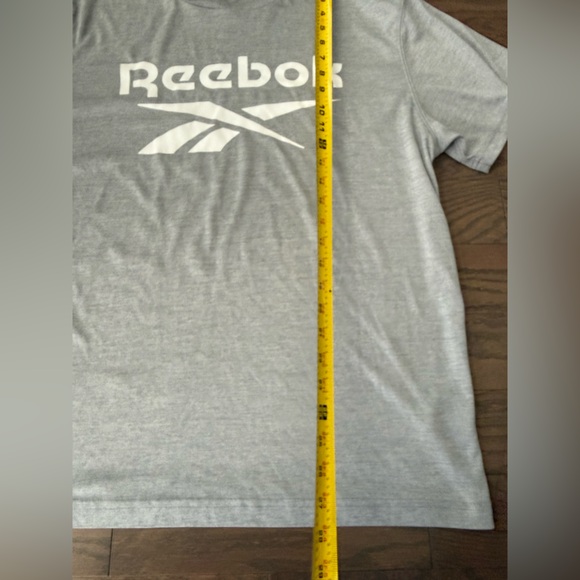 Reebok Mens Large Intersect  Race Athletic Sports Training  logo top  shirt Gray - Picture 5 of 9